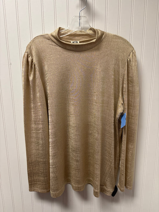 Top Long Sleeve By Anne Klein In Gold, Size: Xl