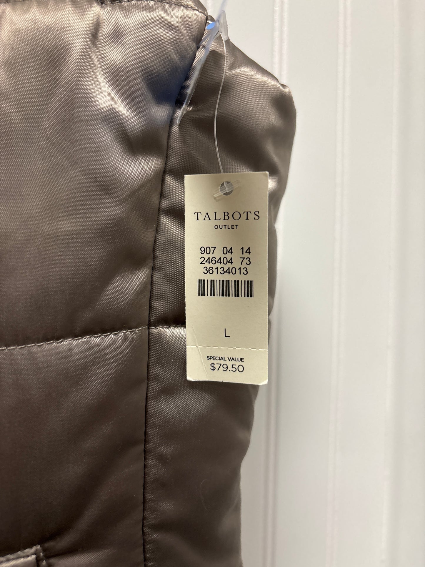 Vest Puffer & Quilted By Talbots In Taupe, Size: L