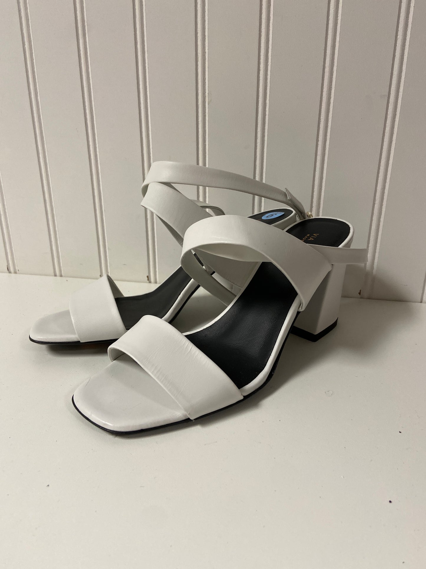 Sandals Heels Block By Via Spiga In White, Size: 6