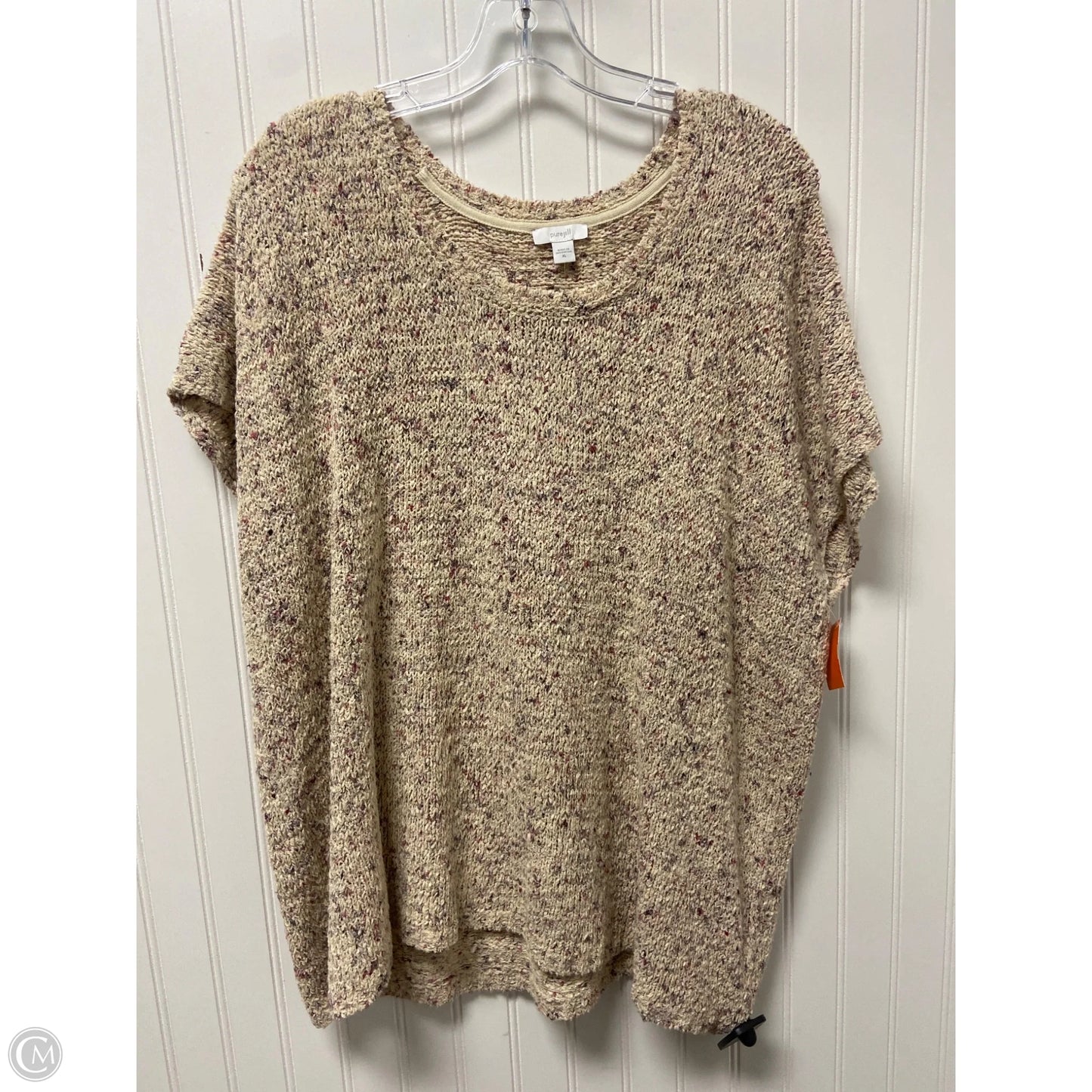 Sweater Short Sleeve By Pure Jill In Beige, Size: Xl
