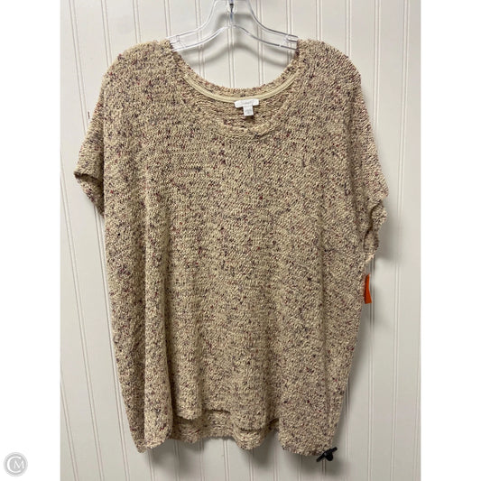 Sweater Short Sleeve By Pure Jill In Beige, Size: Xl