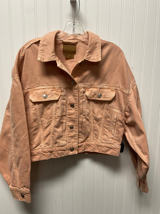 Jacket Denim By American Eagle In Orange, Size: Sp