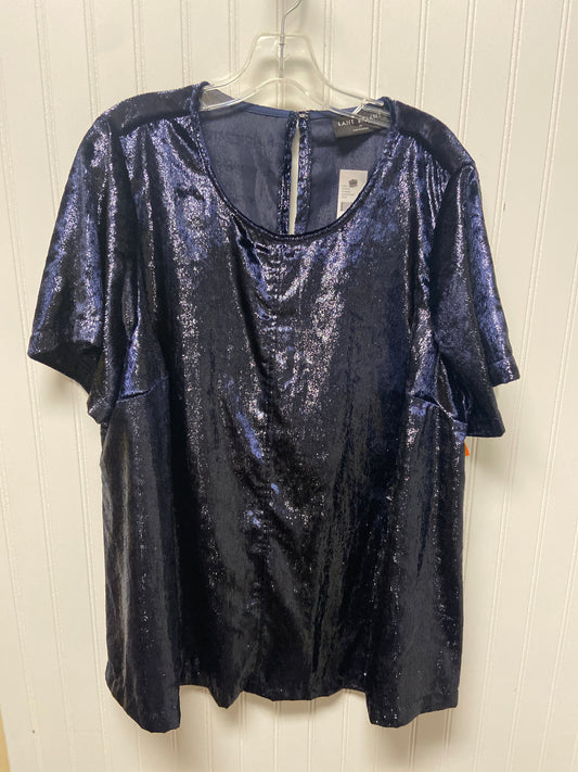 Top Short Sleeve By Lane Bryant In Navy, Size: 2x