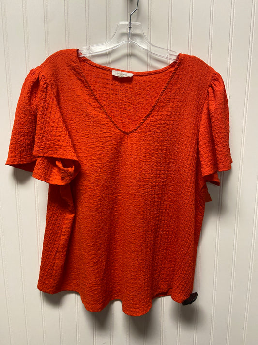 Top Short Sleeve By Clothes Mentor In Orange, Size: 1x