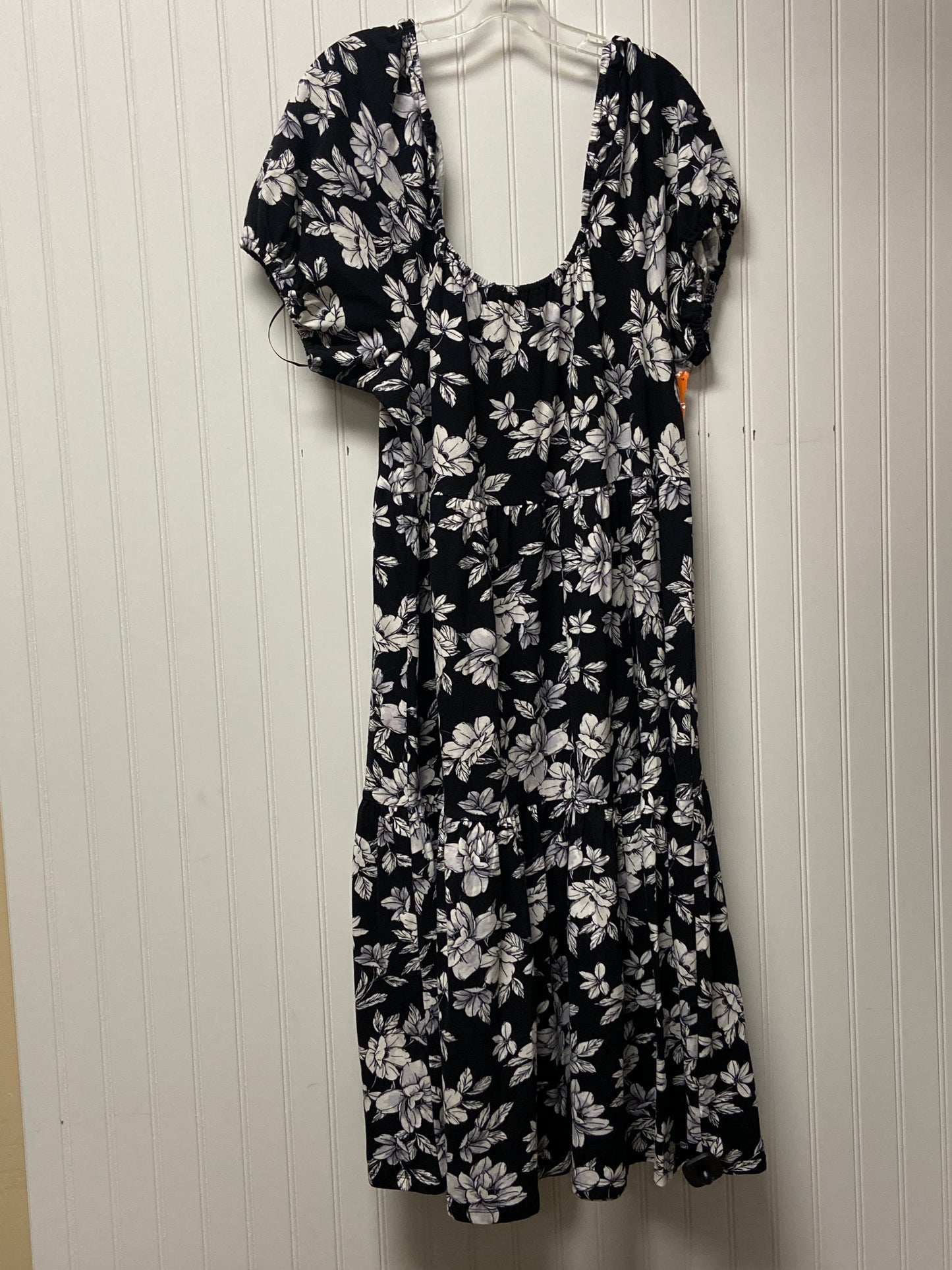 Dress Casual Midi By C Wonder In Black & White, Size: 1x