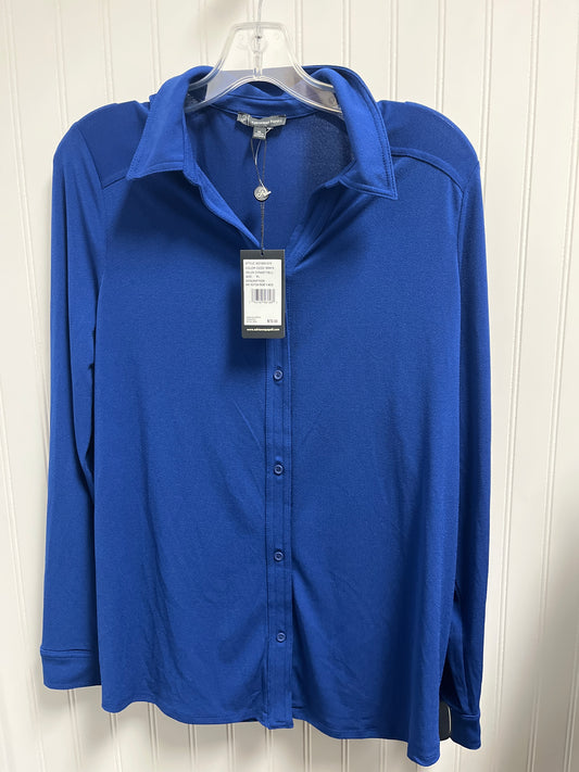 Top Long Sleeve Basic By Adrianna Papell In Blue, Size: Xl