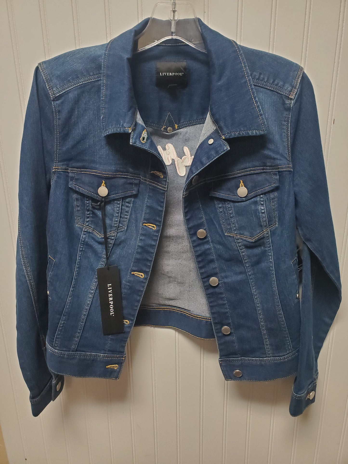 Jacket Denim By Liverpool In Blue Denim, Size: S