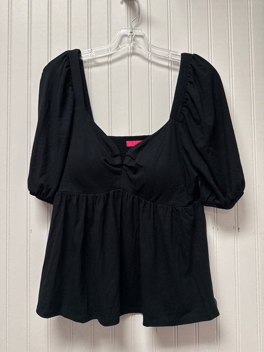 Top Short Sleeve Designer By Lilly Pulitzer In Black, Size: L