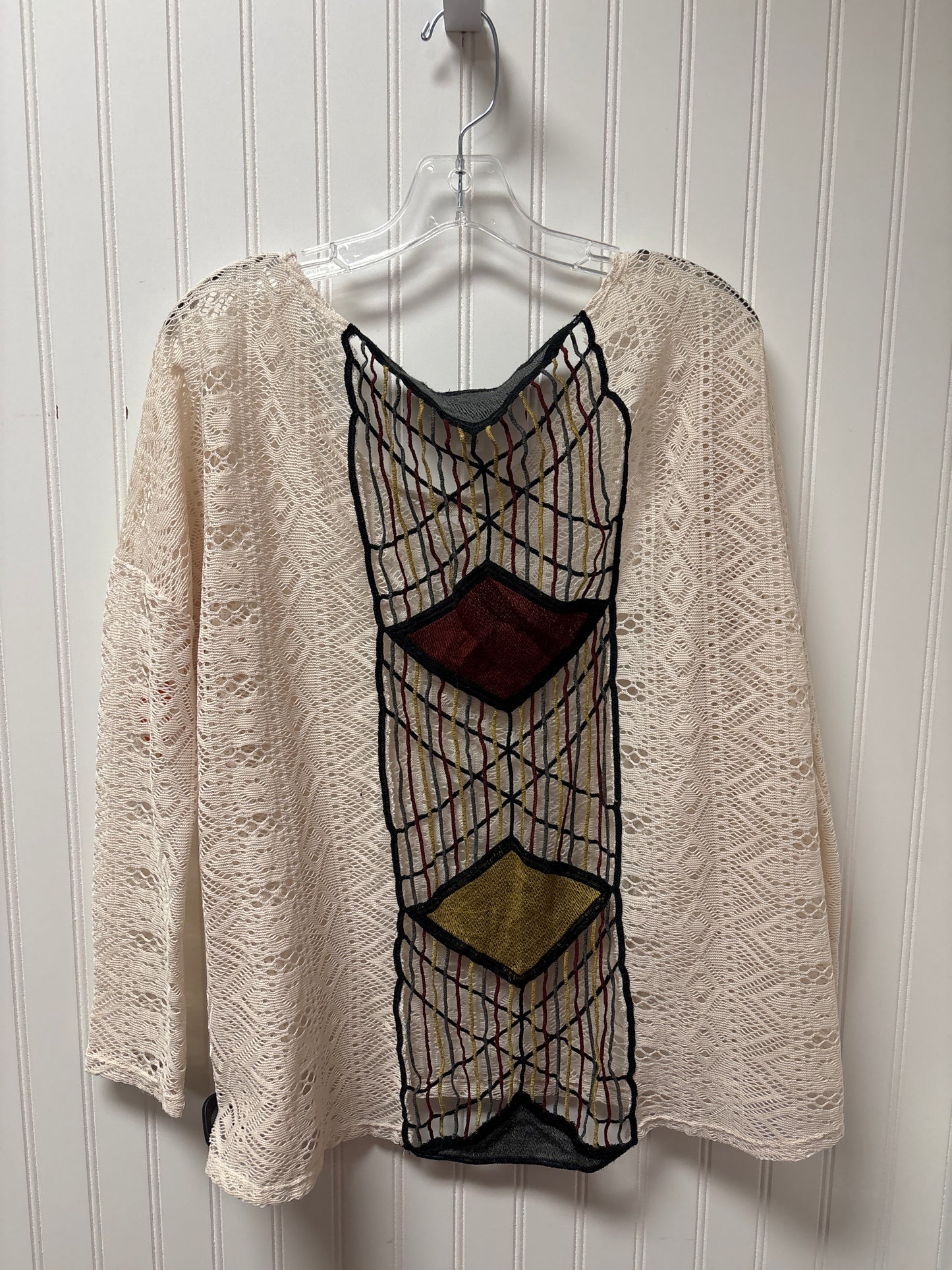 Top Long Sleeve By Daytrip In Beige, Size: S