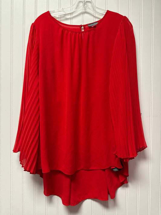 Top Long Sleeve By Vince Camuto In Red, Size: S