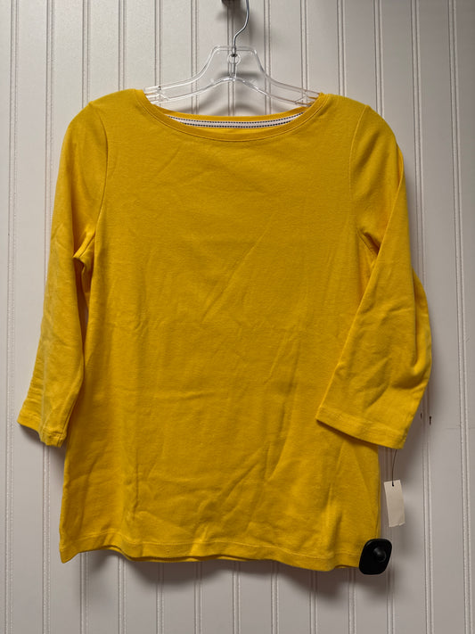 Top Long Sleeve Basic By Talbots In Yellow, Size: Sp