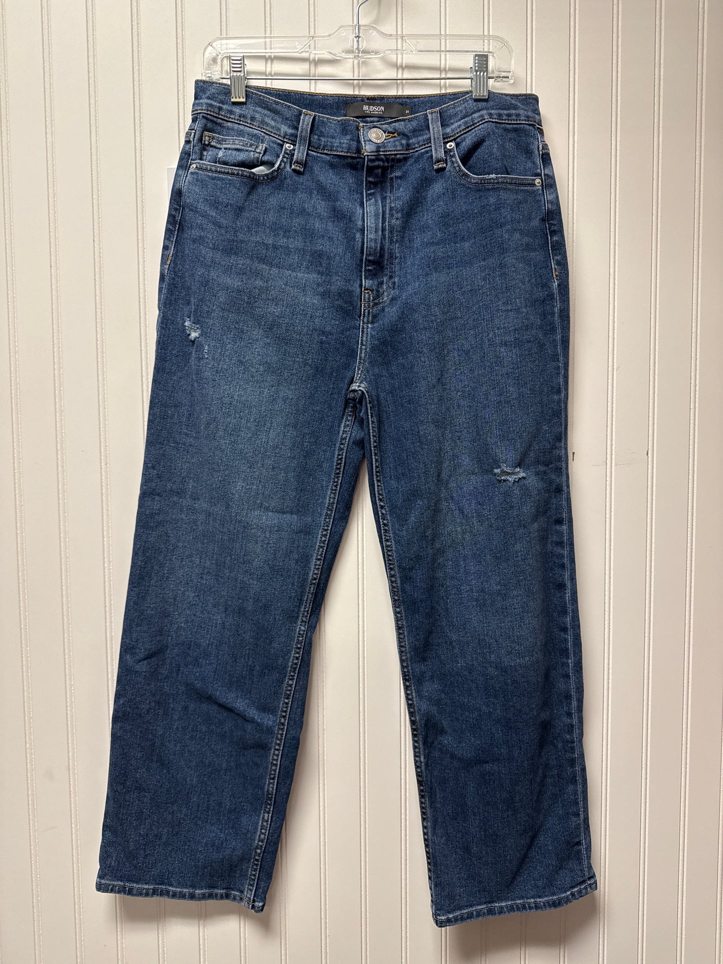 Jeans Straight By Hudson In Blue Denim, Size: 12