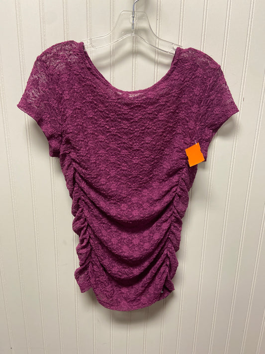 Top Short Sleeve By Free People In Purple, Size: L