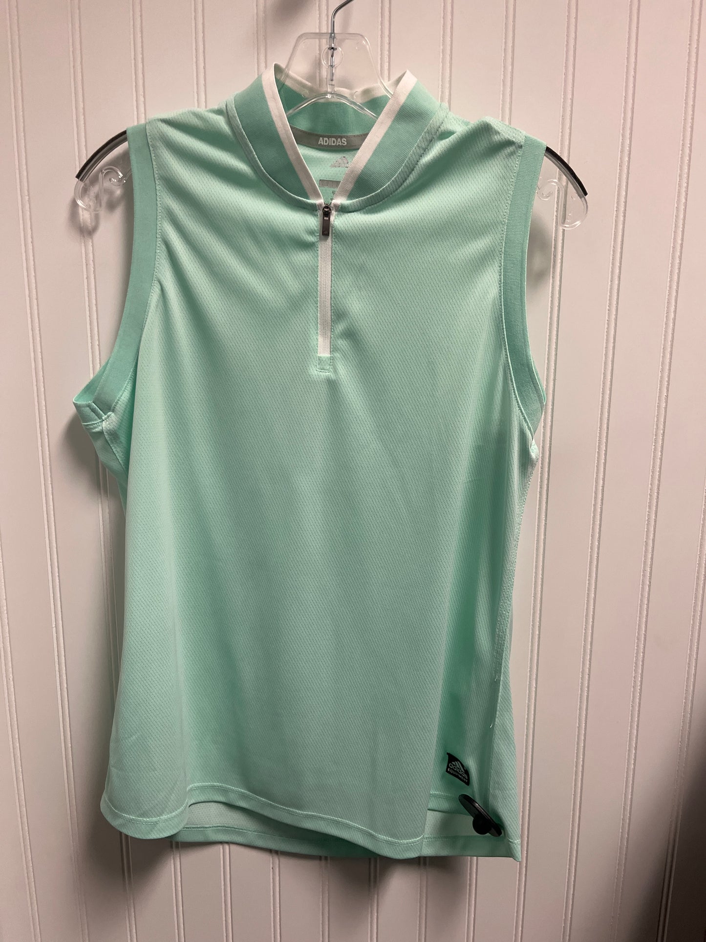 Athletic Tank Top By Adidas In Aqua, Size: L