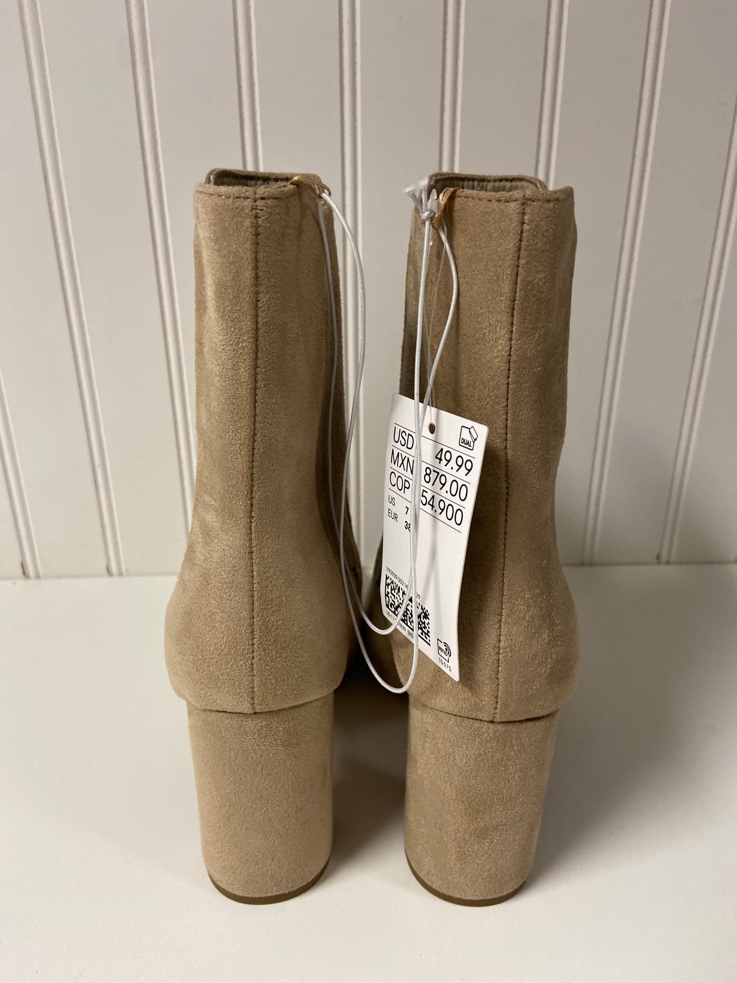 Boots Ankle Heels By H&m In Beige, Size: 7.5