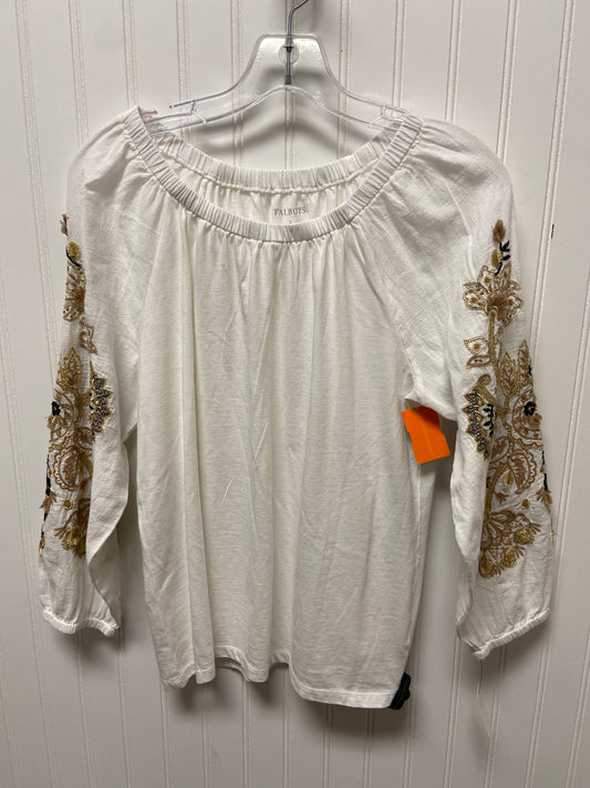 Top Long Sleeve By Talbots In White, Size: S