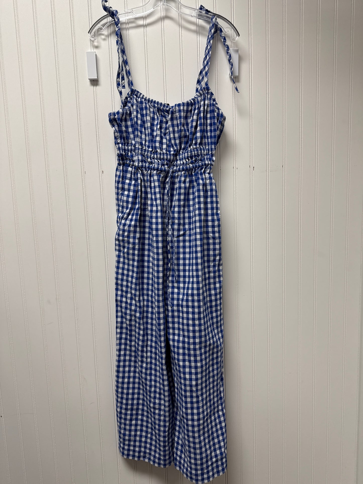 Jumpsuit Designer By Kate Spade In Blue & White, Size: L