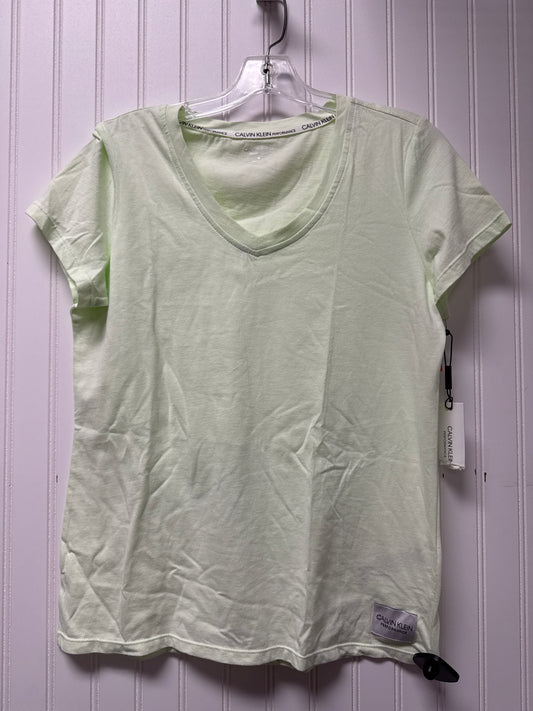 Athletic Top Short Sleeve By Calvin Klein In Green, Size: M