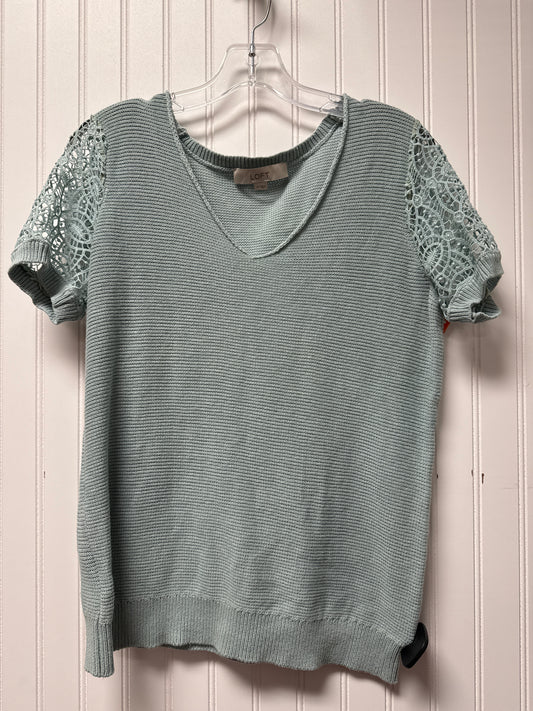 Sweater Short Sleeve By Loft In Blue, Size: M