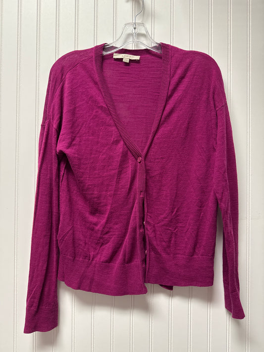 Sweater Cardigan By Loft In Purple, Size: M