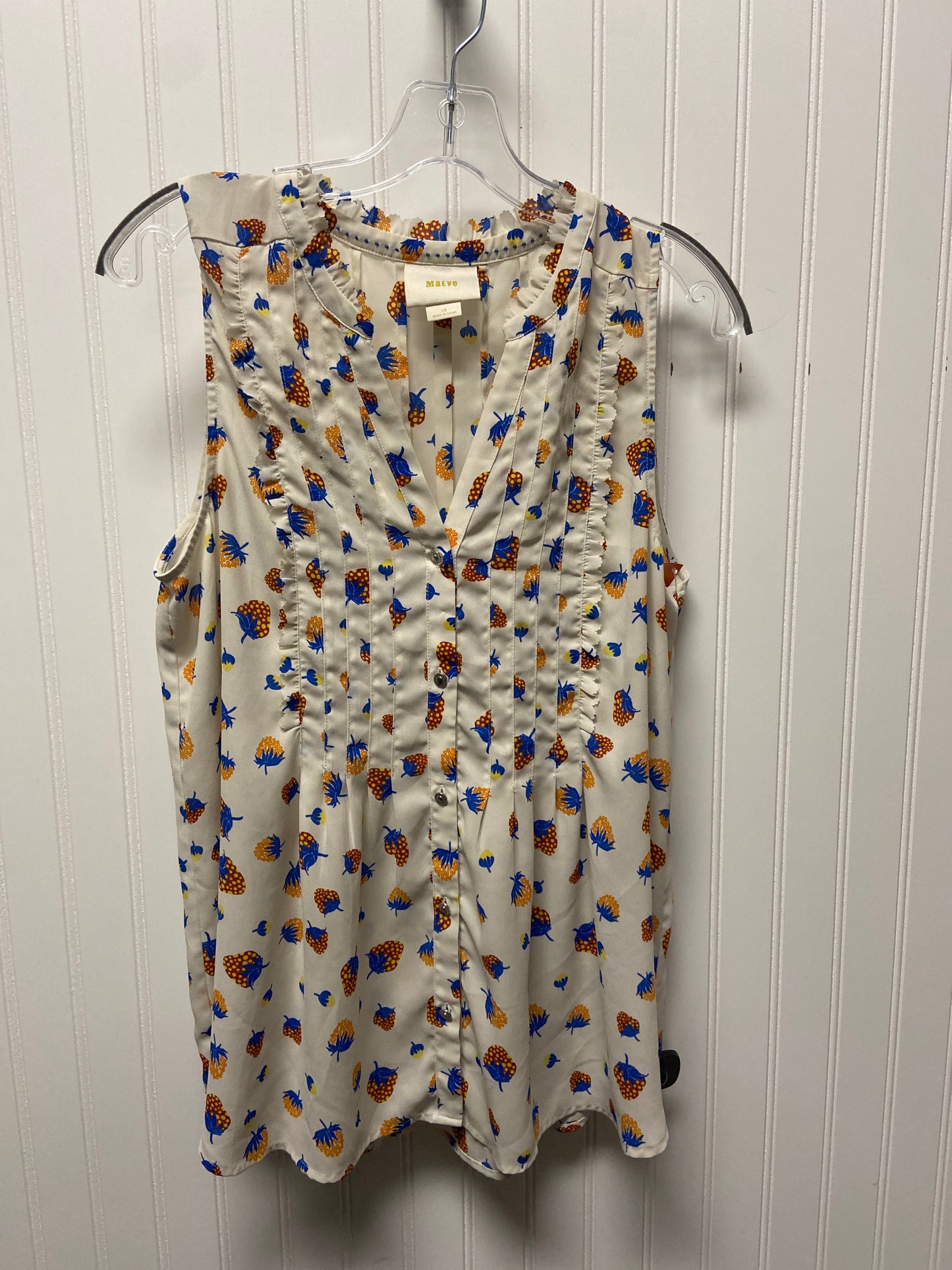 Top Sleeveless By Maeve In Cream, Size: M