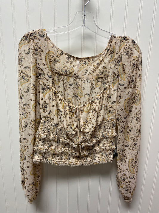 Top Long Sleeve By Free People In Pink, Size: M