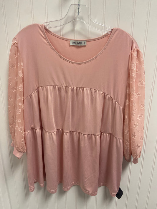 Top Long Sleeve By Clothes Mentor In Pink, Size: 2x