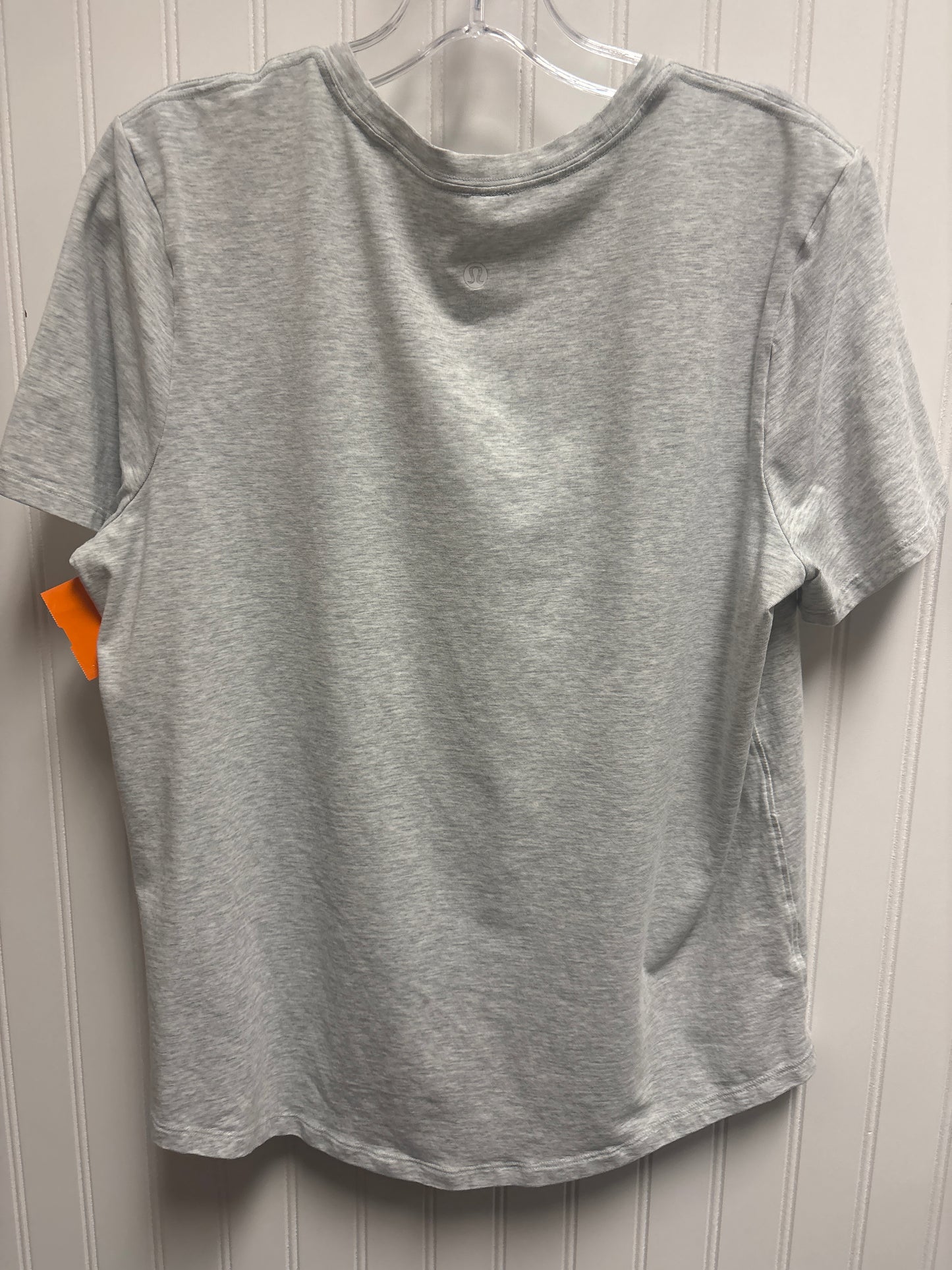 Athletic Top Short Sleeve By Lululemon In Grey, Size: M