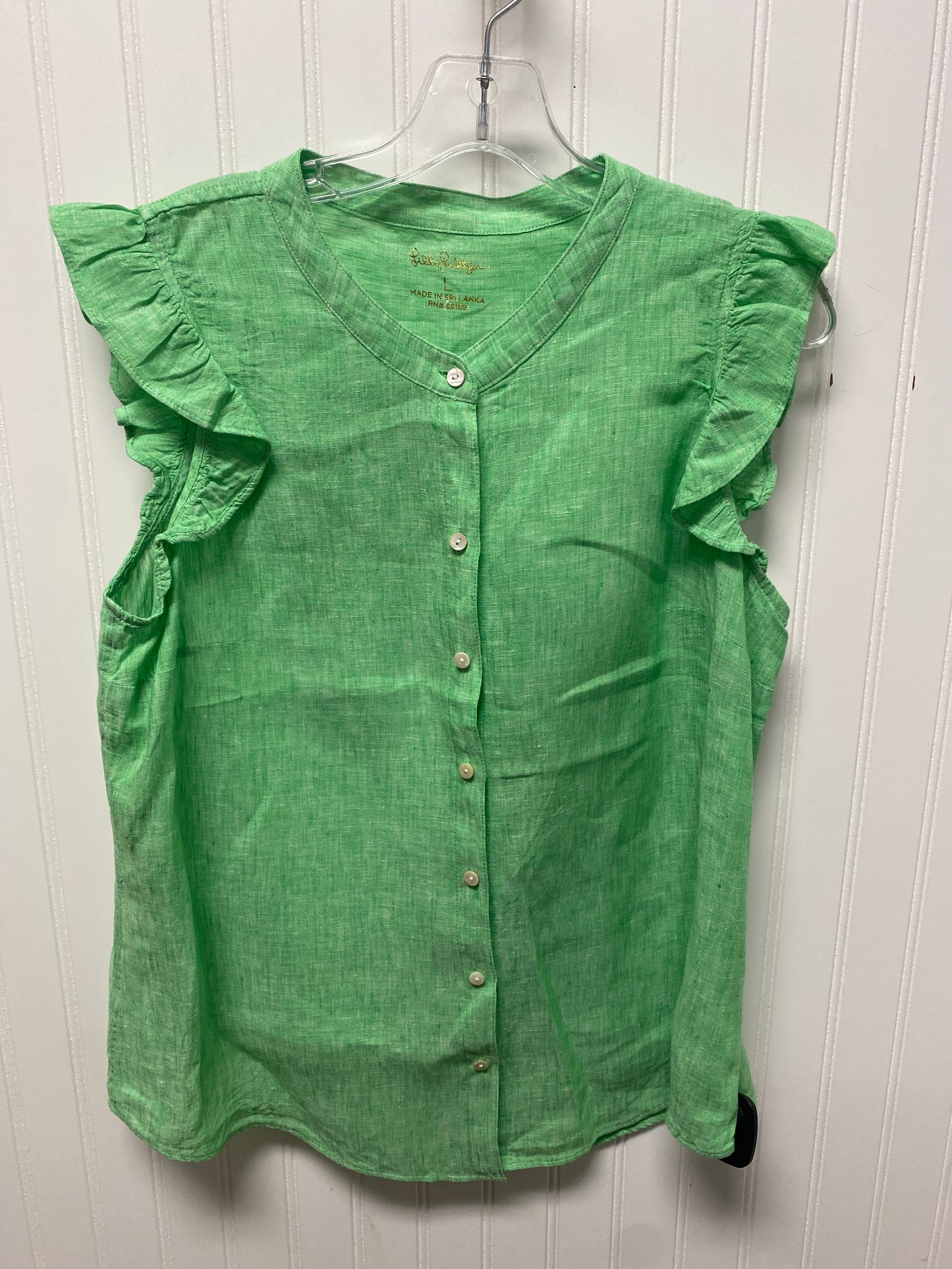 Top Sleeveless Designer By Lilly Pulitzer In Green, Size: L