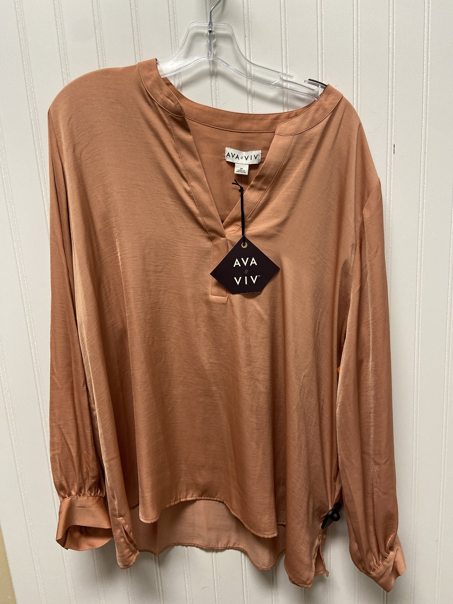 Top Long Sleeve By Ava & Viv  Size: 2x