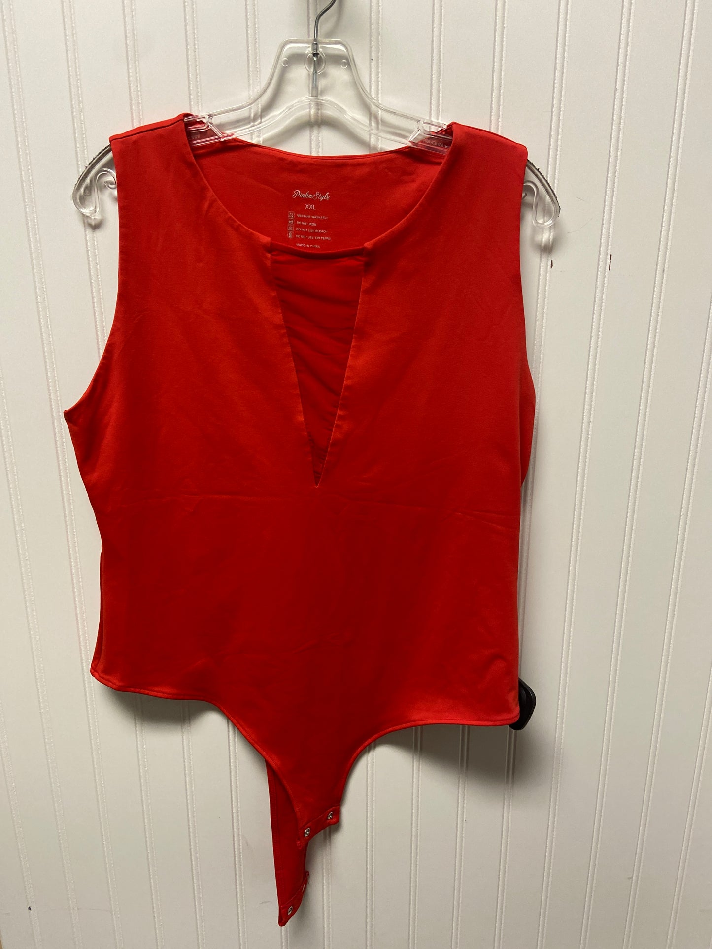 Bodysuit By Clothes Mentor In Red, Size: 1x