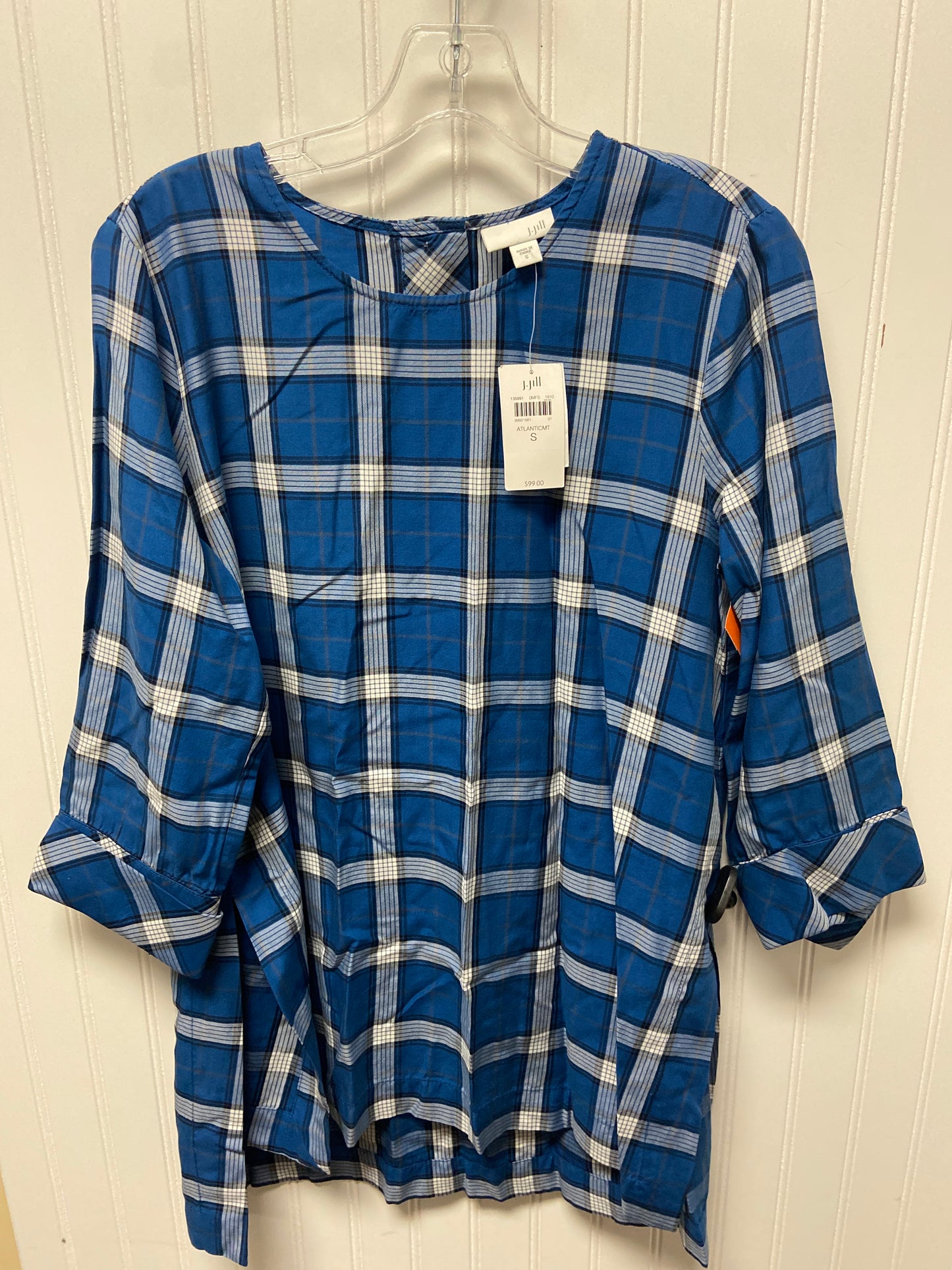 Top Long Sleeve By J. Jill In Plaid Pattern, Size: S