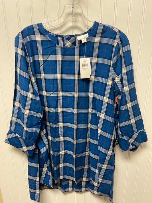 Top Long Sleeve By J. Jill In Plaid Pattern, Size: S