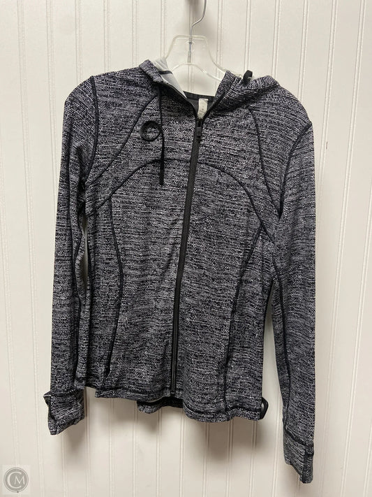 Athletic Jacket By Lululemon In Black & White, Size: M