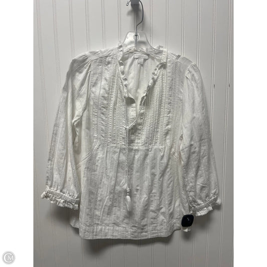 Top Long Sleeve Basic By Charter Club In White, Size: S