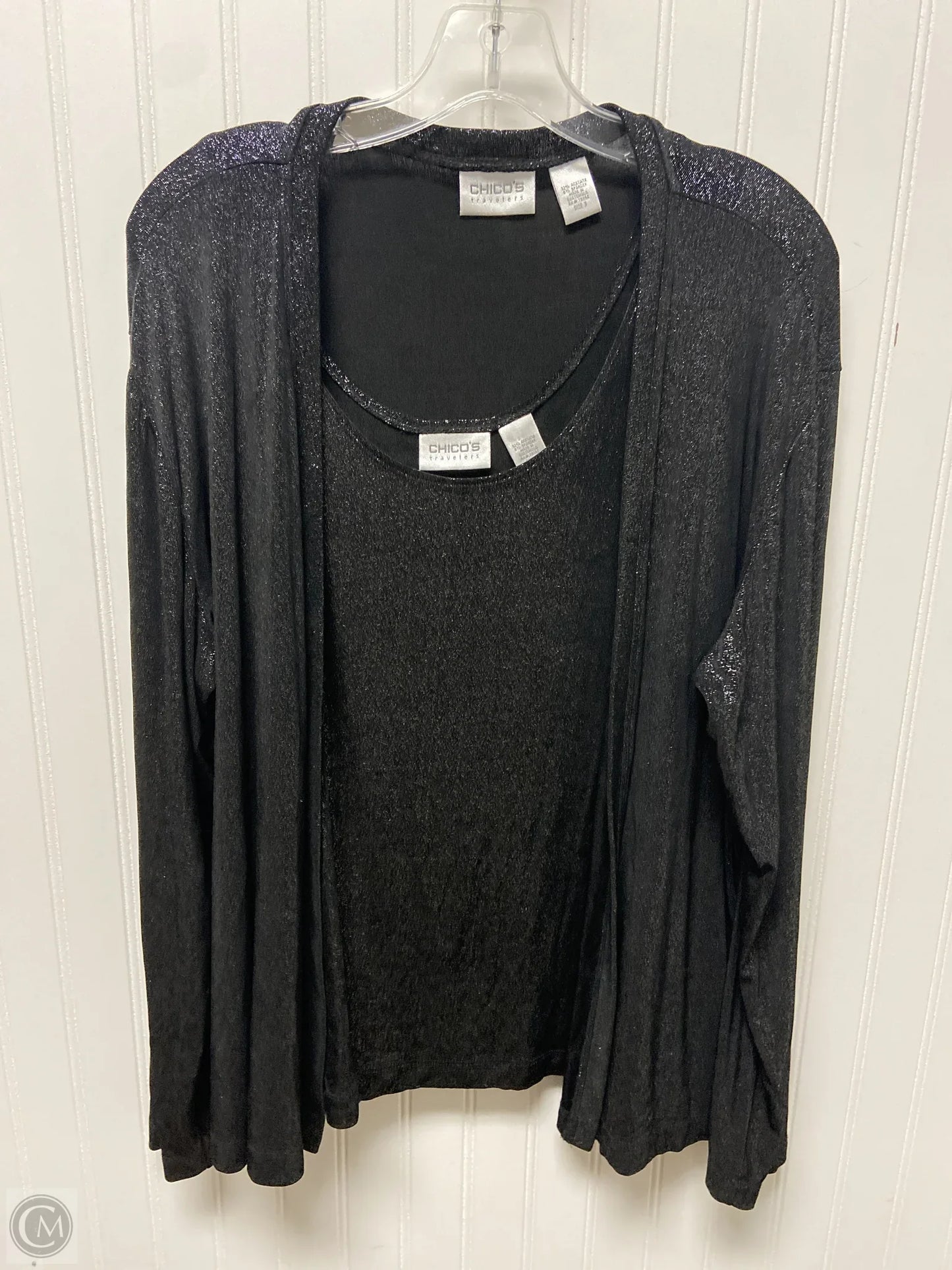 Top 2pc Long Sleeve By Chicos In Black, Size: Xl