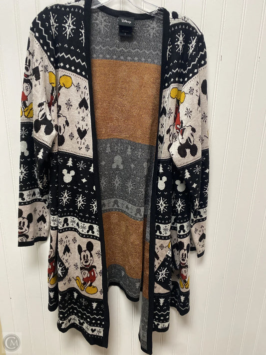 Sweater Cardigan By Disney Store In Black & White, Size: 1x