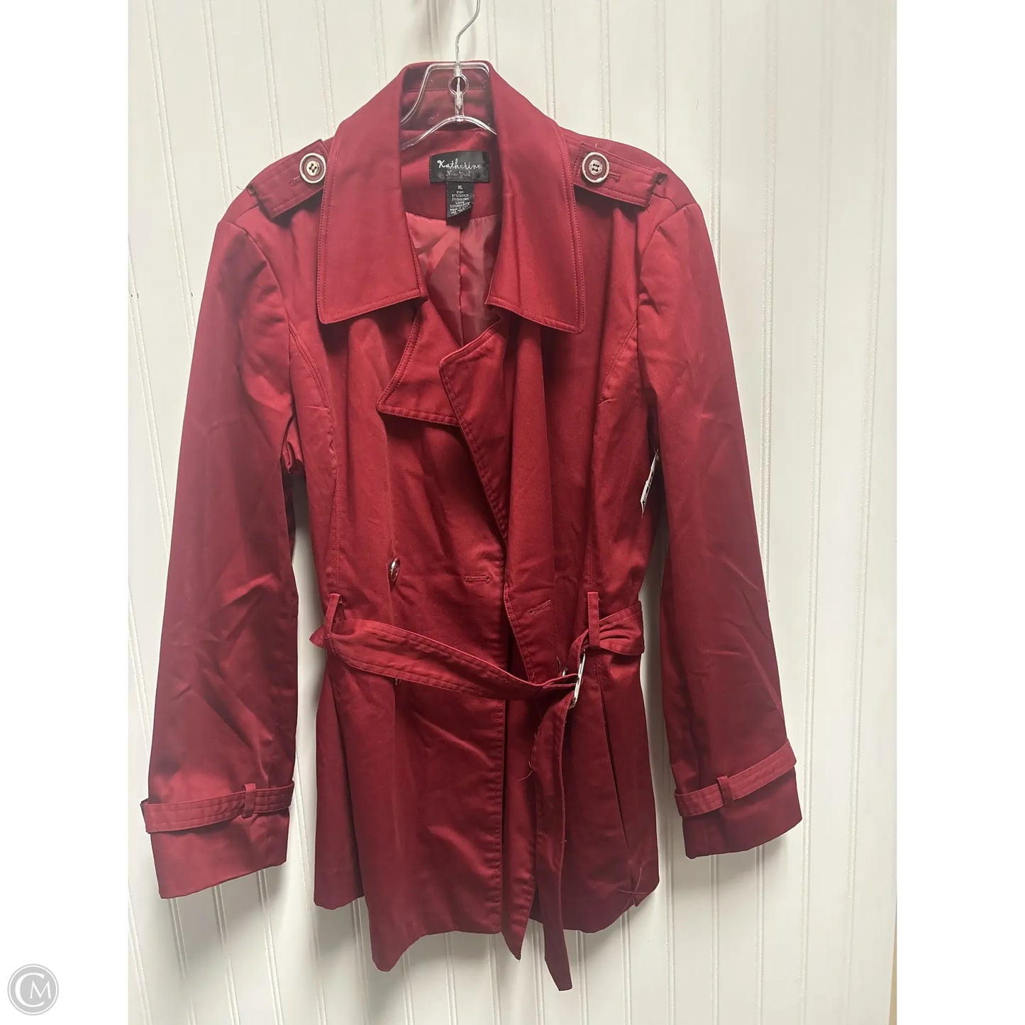 Coat Peacoat By Cmc In Red, Size: Xl