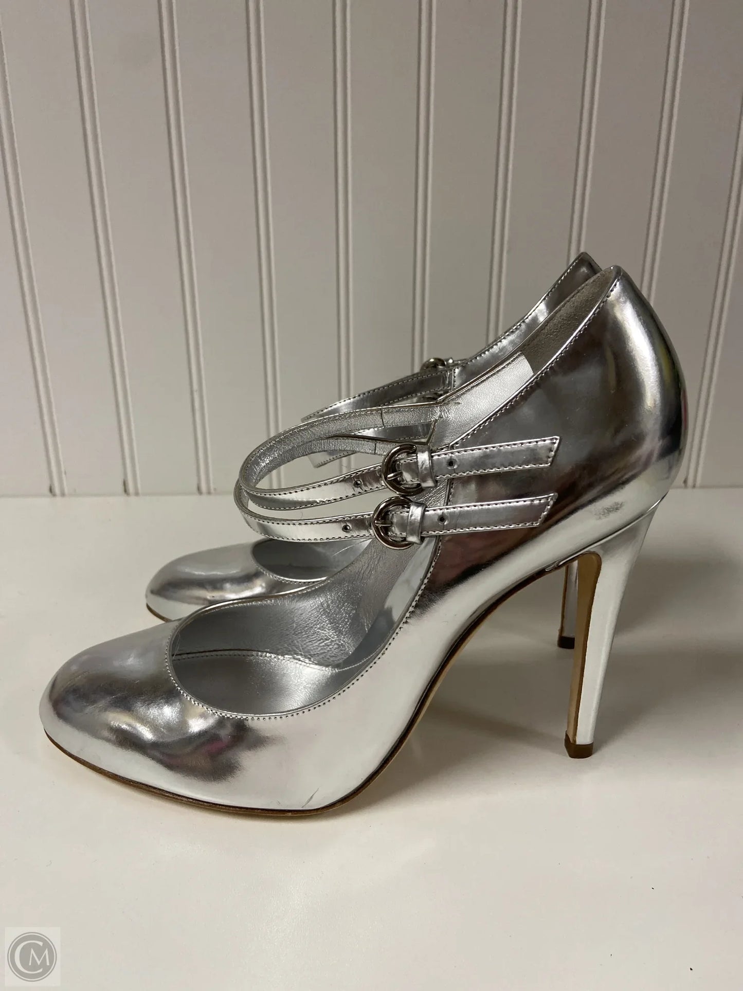 Shoes Heels Stiletto By Cmb In Silver, Size: 9.5