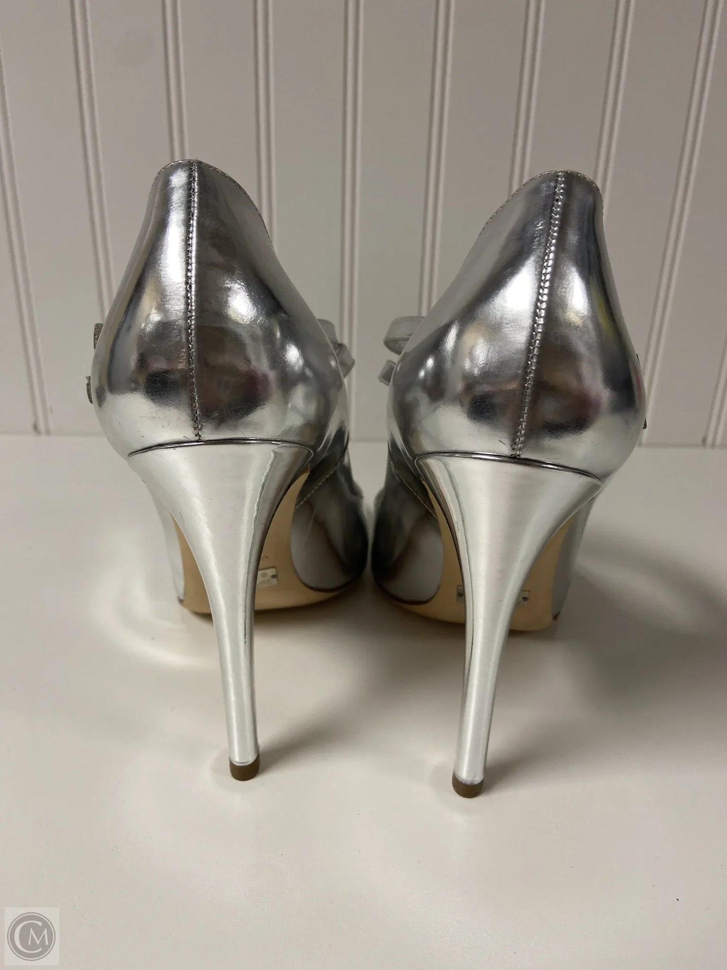 Shoes Heels Stiletto By Cmb In Silver, Size: 9.5