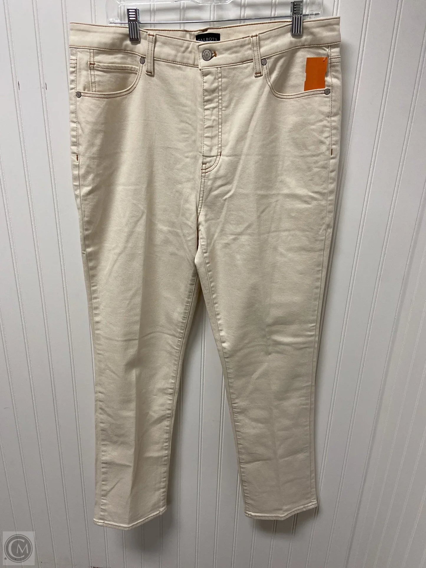 Jeans Straight By Talbots In Beige, Size: 14