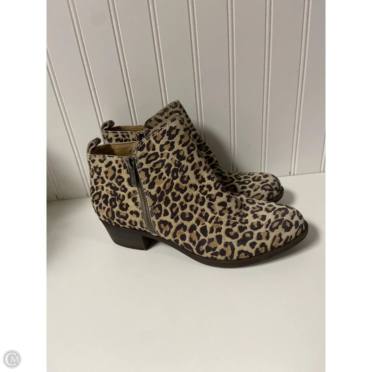 Boots Ankle Heels By Lucky Brand In Animal Print, Size: 8