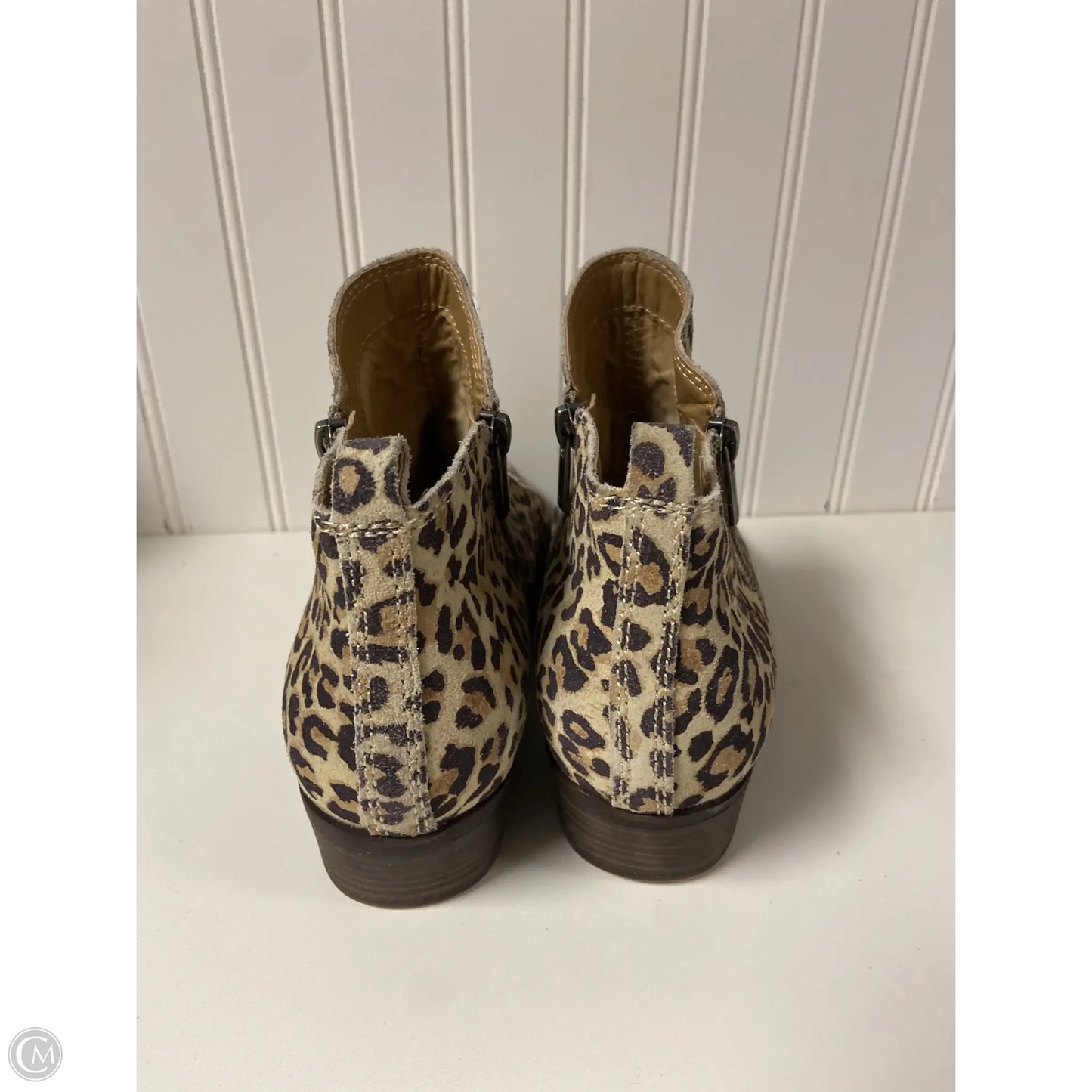 Boots Ankle Heels By Lucky Brand In Animal Print, Size: 8