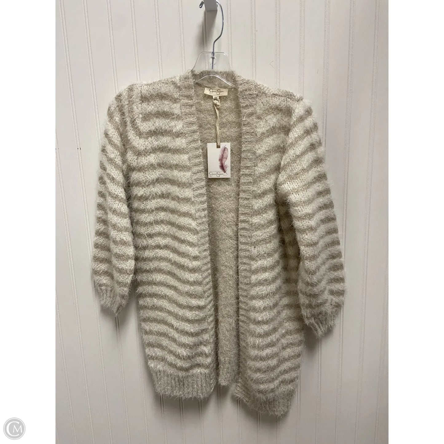 Sweater Cardigan By Jessica Simpson In Beige, Size: M