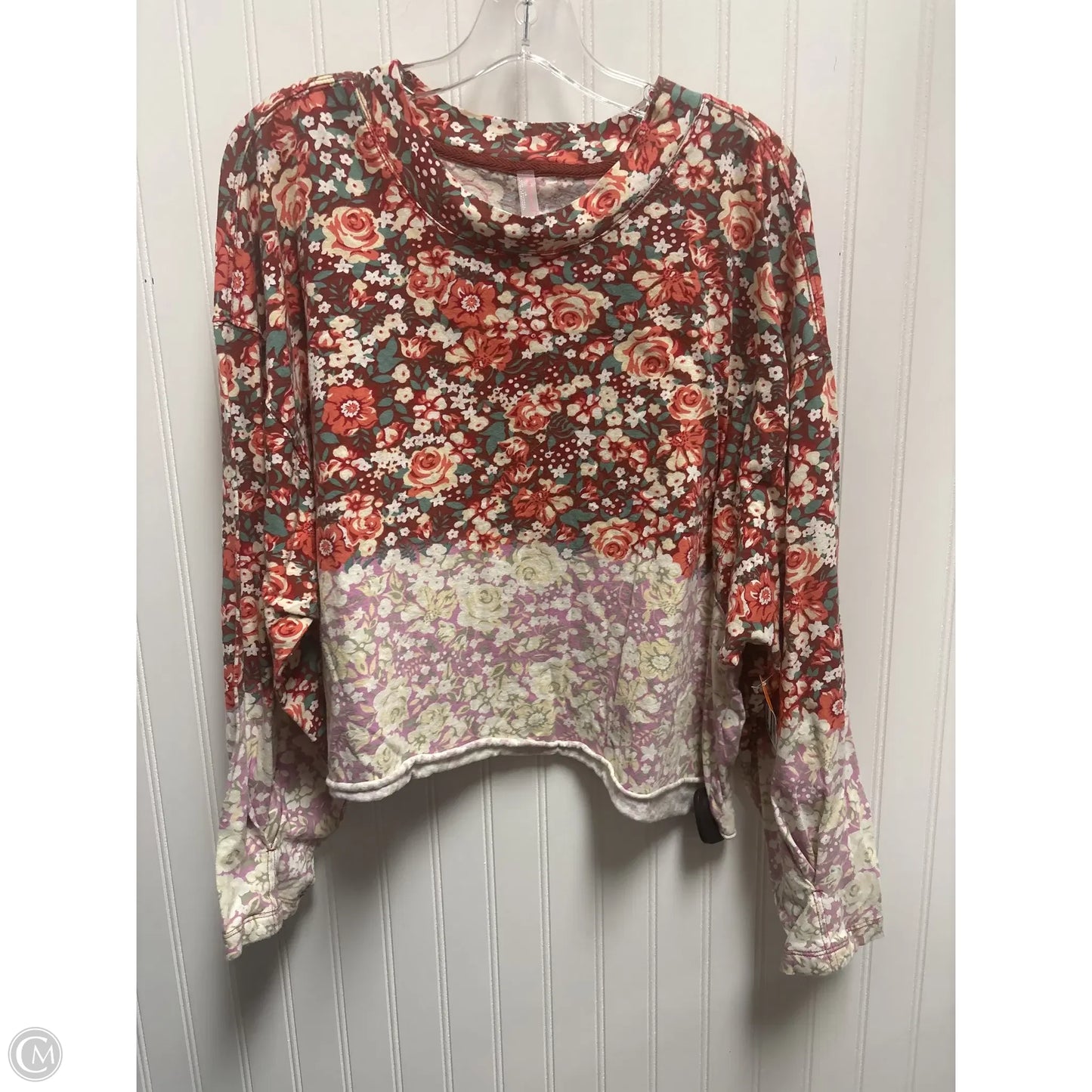 Top Long Sleeve Basic By Free People In Floral Print, Size: L