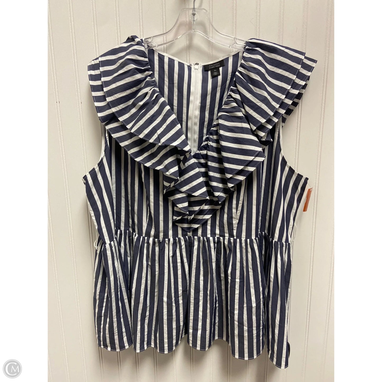 Top Sleeveless By Halogen In Striped Pattern, Size: 3x