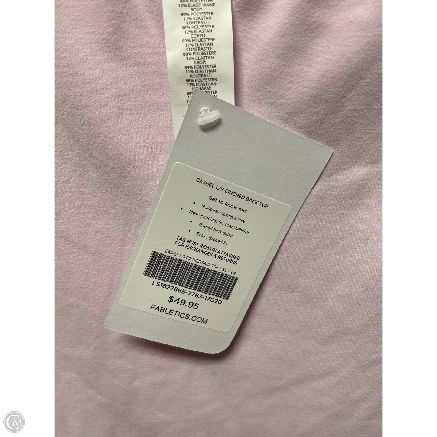 Athletic Top Long Sleeve Crewneck By Fabletics In Pink, Size: Xs