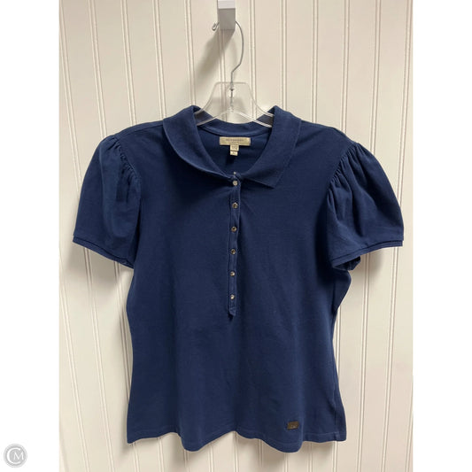 Top Short Sleeve Luxury Designer By Burberry In Navy, Size: L