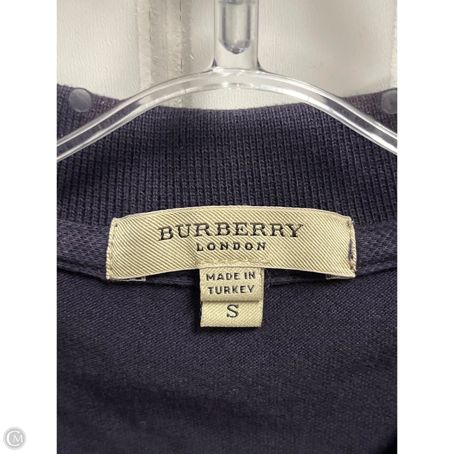 Top Short Sleeve Luxury Designer By Burberry In Purple, Size: S