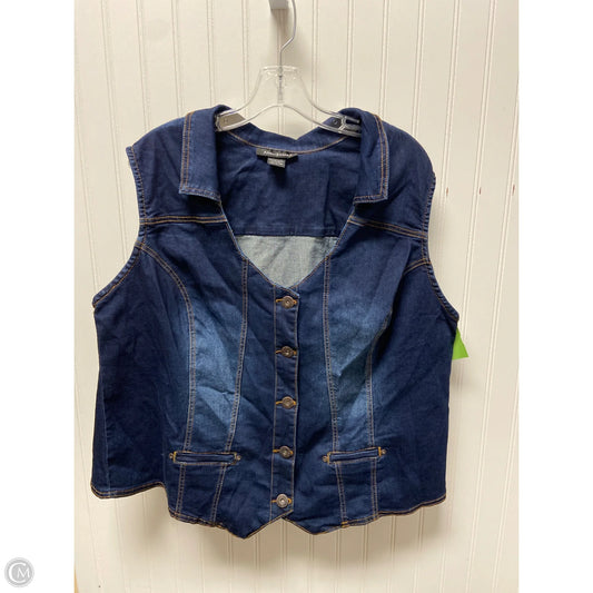 Vest Other By Ashley Stewart In Blue Denim, Size: 3x